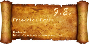 Friedrich Ervin névjegykártya