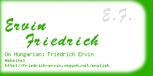 ervin friedrich business card